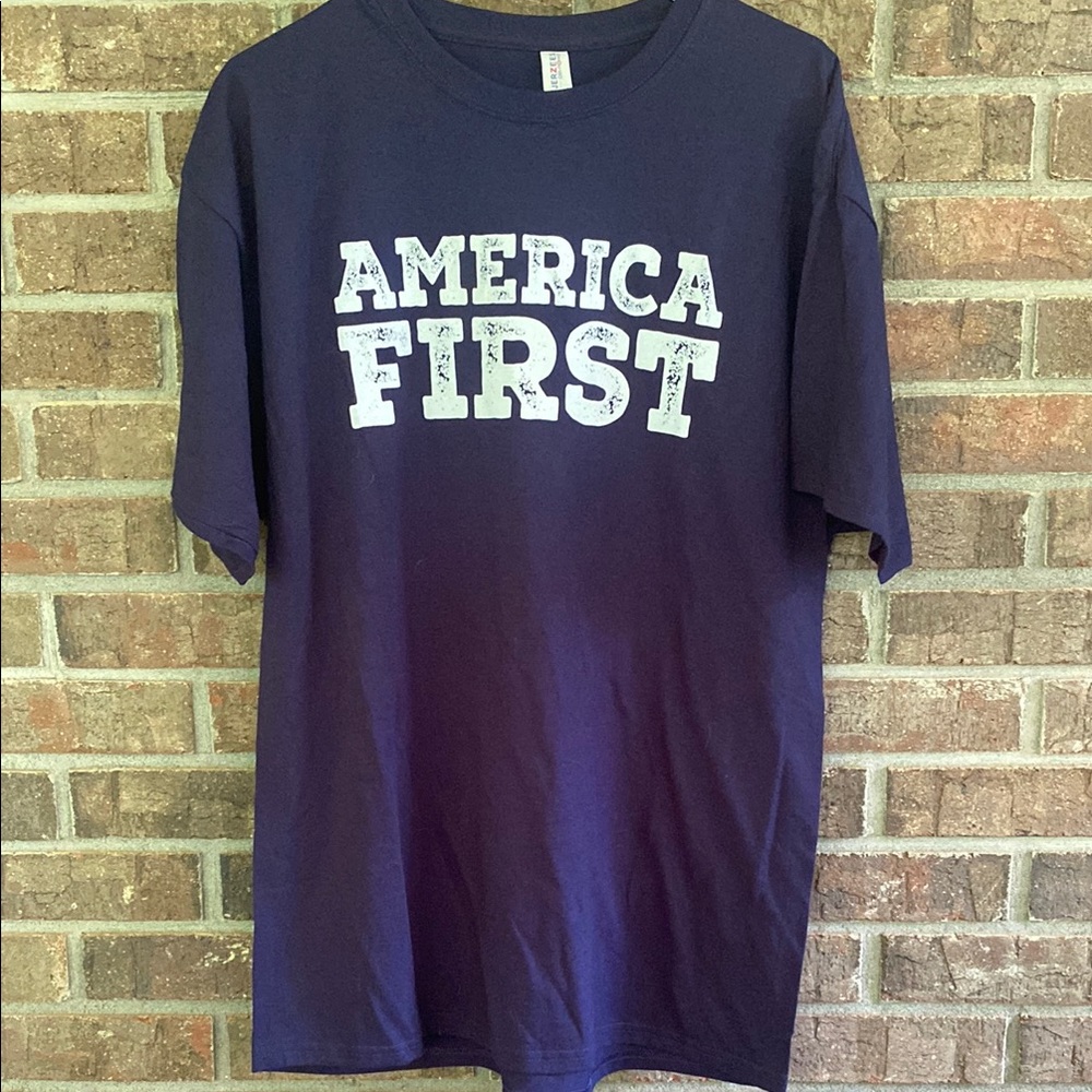 Jerzees Blue and White Short Sleeve Tee